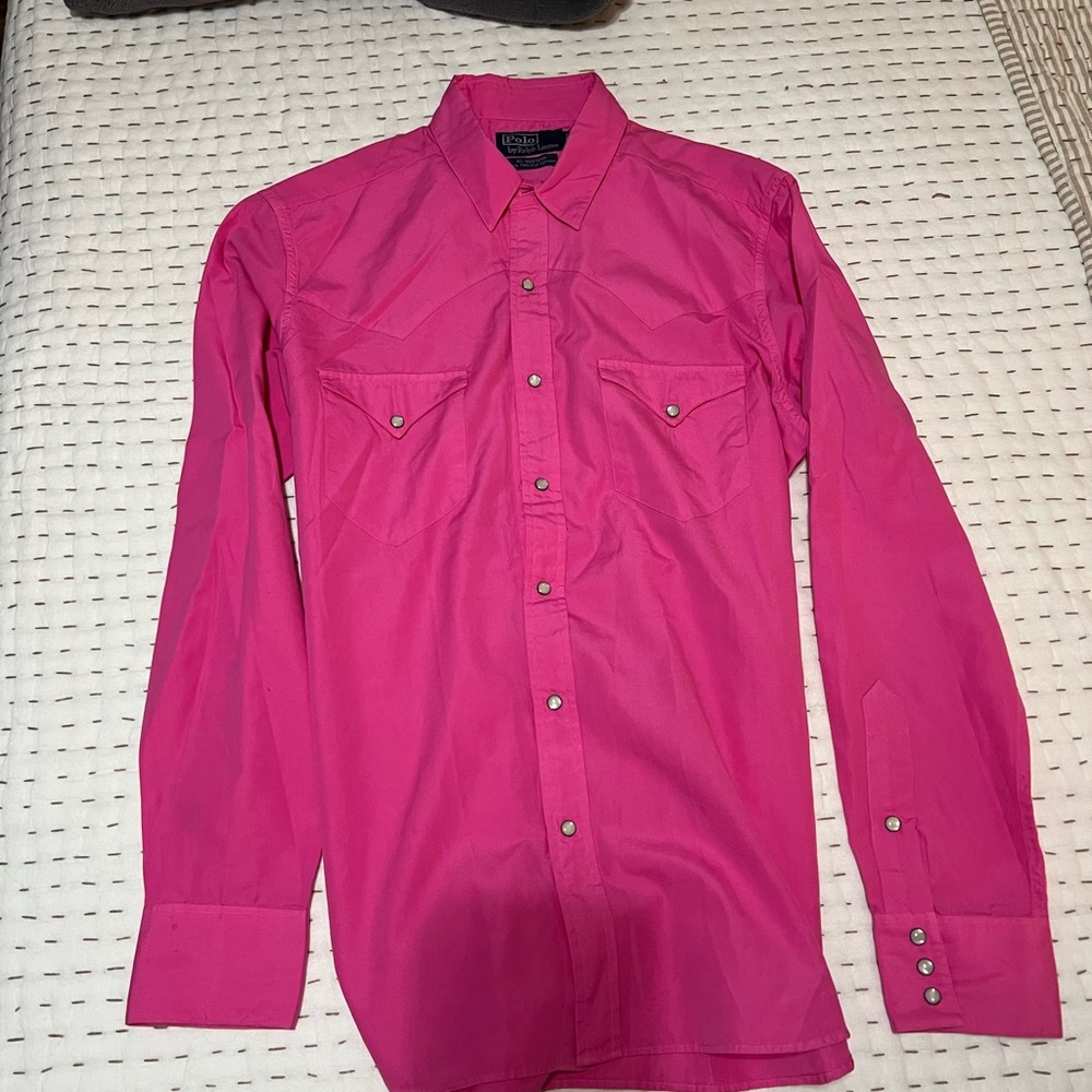 Polo by Ralph Lauren Men's Pink Western Shirt